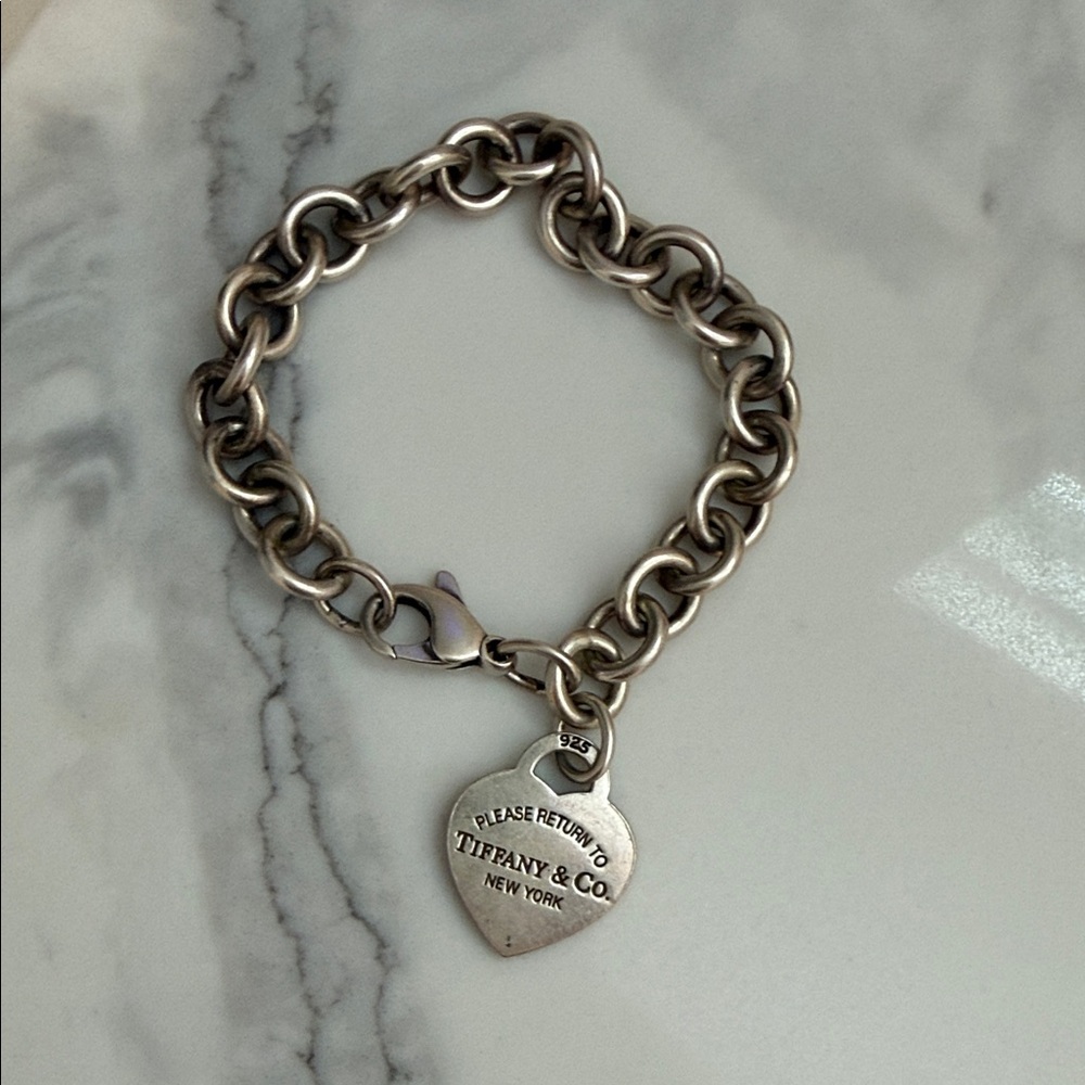 Tiffany & Co. Silver Heart Charm Bracelet